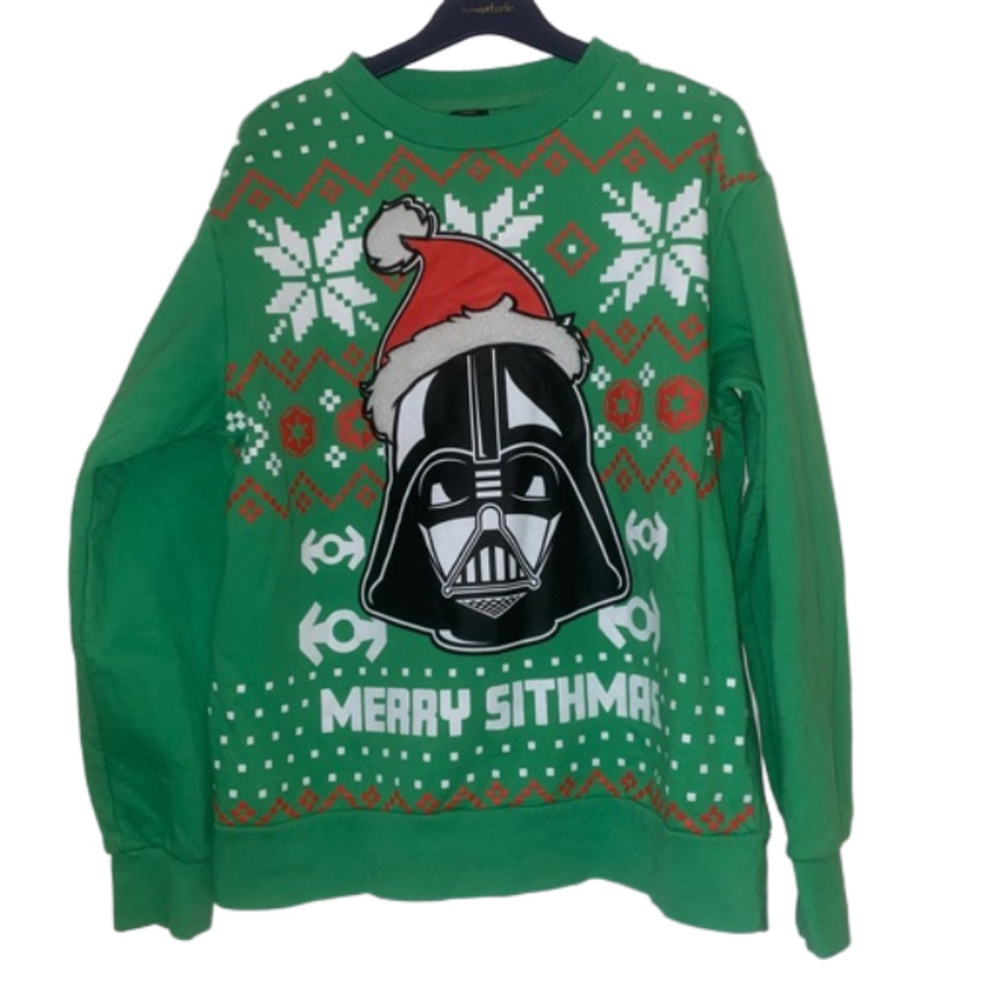Men's Star Wars Darth Vader Christmas Sweater Swestshirt Green Size XL